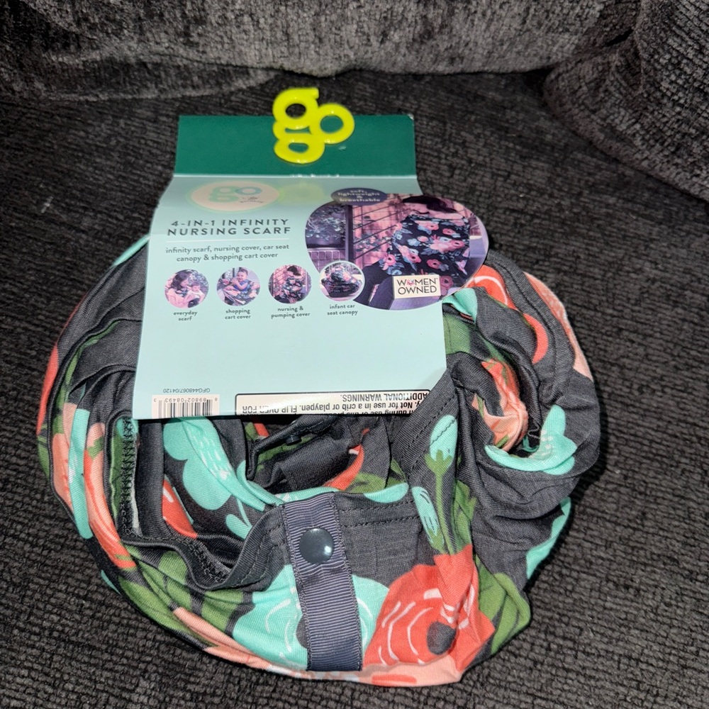 New Go by Goldbug 4-in-1 Infinity Scarf & Nursing Cover - Floral CAR CANOPY